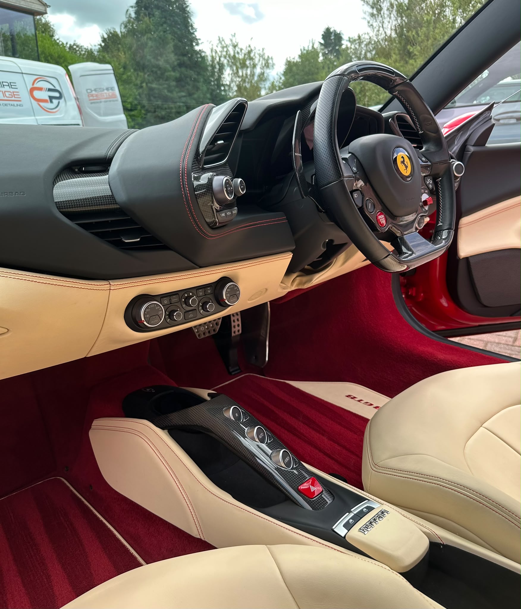 Detailed Ferrari 488 GTB cockpit